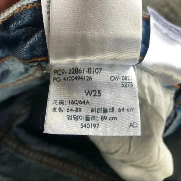 Levi's Distressed BIG E Wedgie Button Fly Skinny Mom Jeans 100% Cotton: 25 - Picture 12 of 12